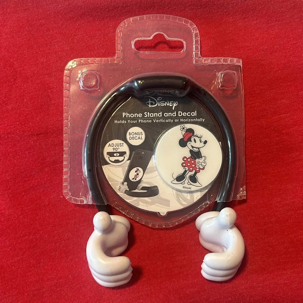 NWT DISNEY MINNIE MOUSE PHONE STAND & DECAL COMBO❤️